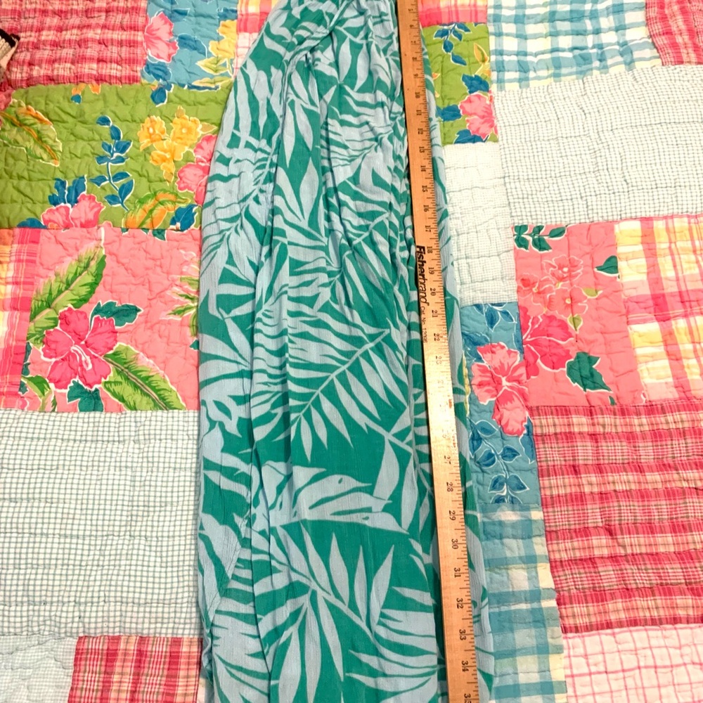 Billabong Green Leaf Pattern Split Leg Cover Up P… - image 6